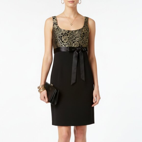Nanette Lepore Black & Gold Embellished Cocktail Evening Occasion Dress 6 - Picture 1 of 10